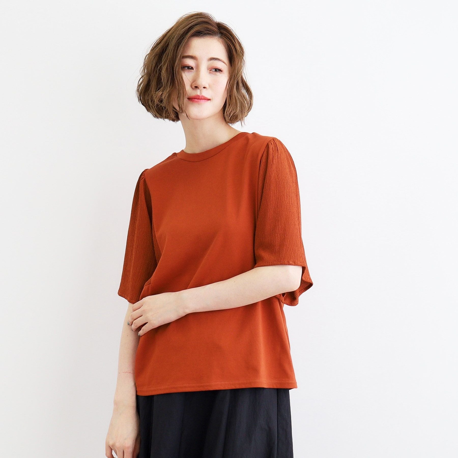 グローブ grove <接触冷感・UVカット・前後2WAY>異素材スリーブプルオーバー