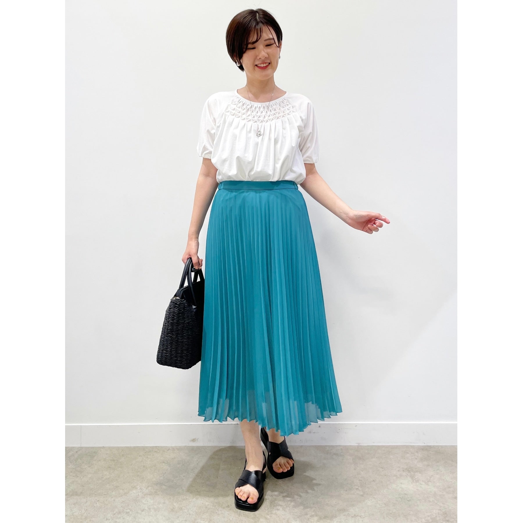 リフレクト Reflect 【WEB限定カラーあり/手洗い可能】涼しげドライタッチプリーツスカート (ネイビー(094)) ネイビー(094)