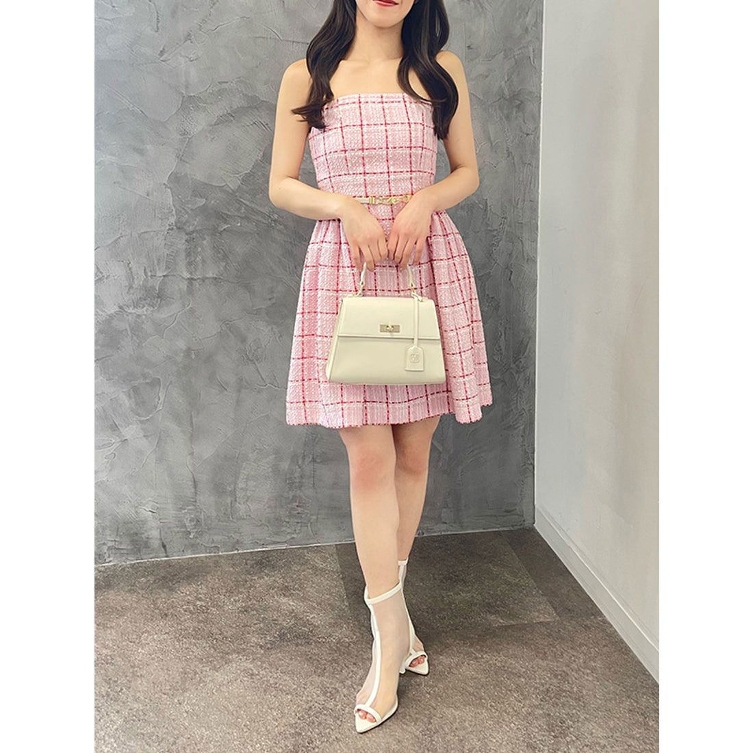 エイミーイストワール eimy istoire eimy ribbon ツイードベアミニワンピース