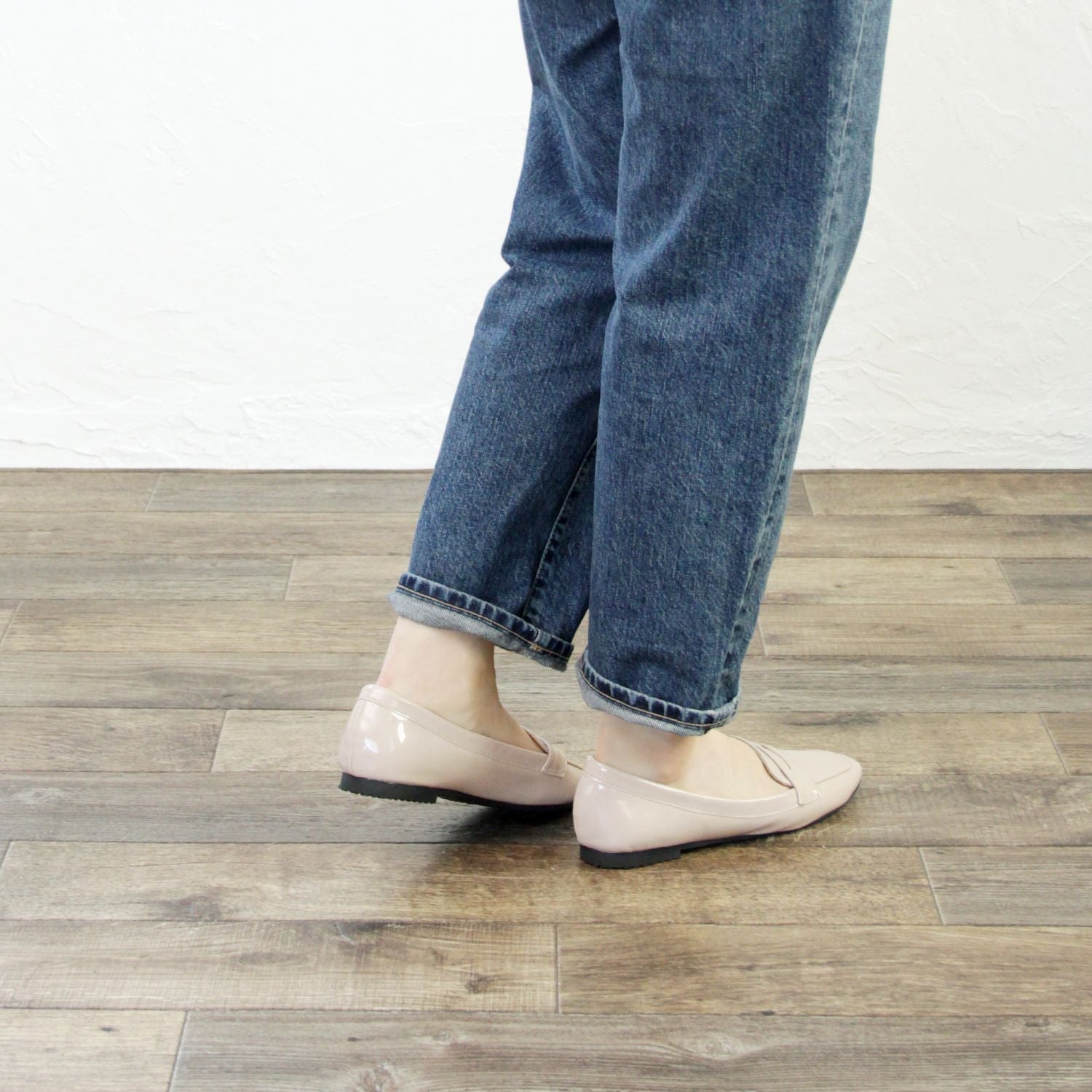 グランドフルール grandfleur 【晴雨兼用】スクエアトゥのローファーパンプス