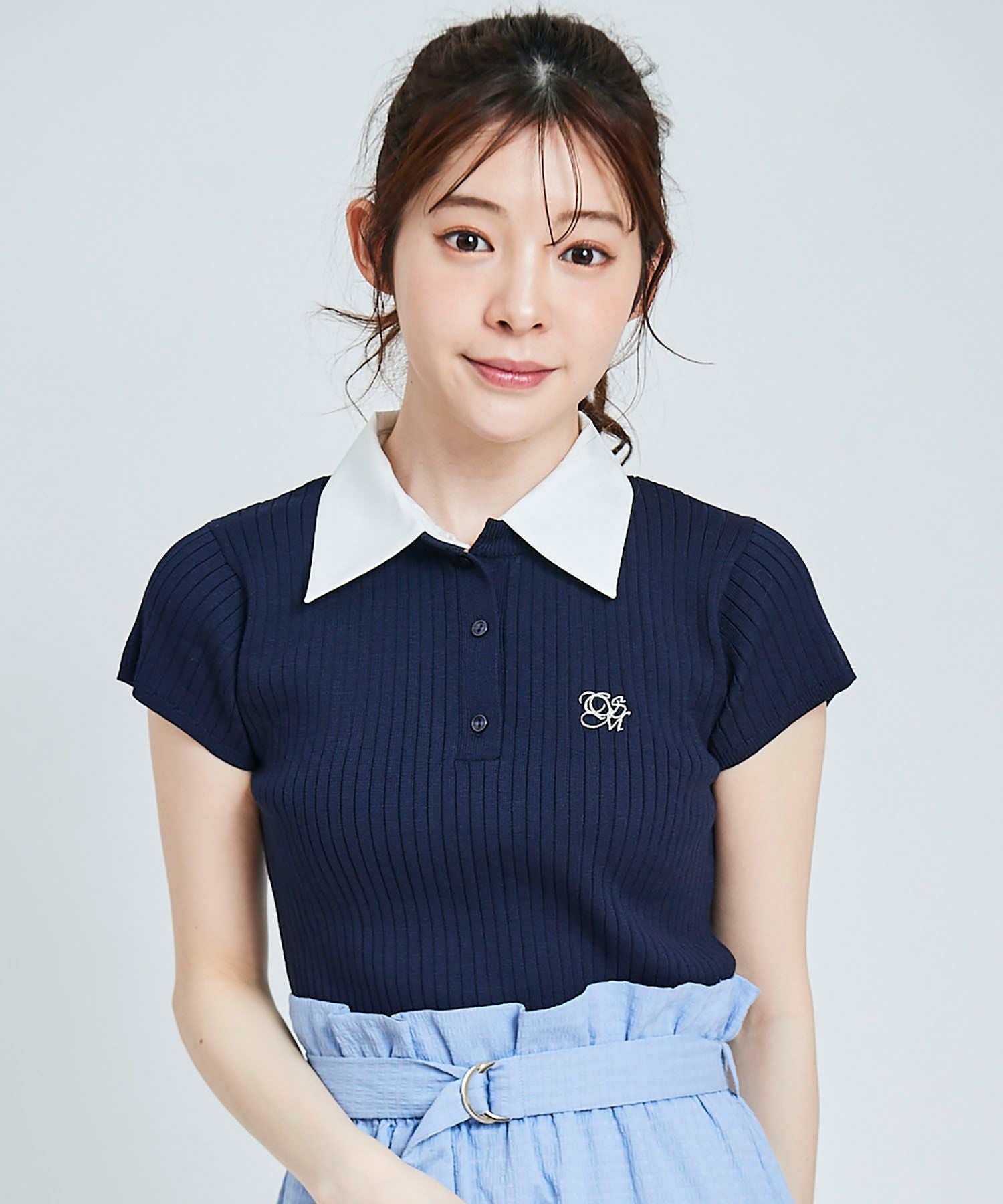 トランテアン ソン ドゥ モード 31 Sons de mode シャツ襟付き2WAYリブニット