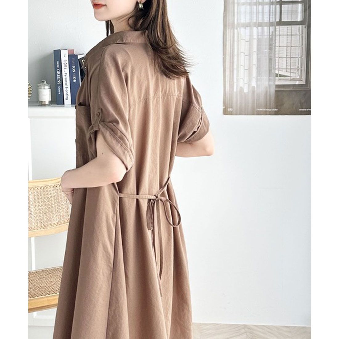 Classical Elf Functional × Casual Adult Style. Airy Touch Shirt Dress