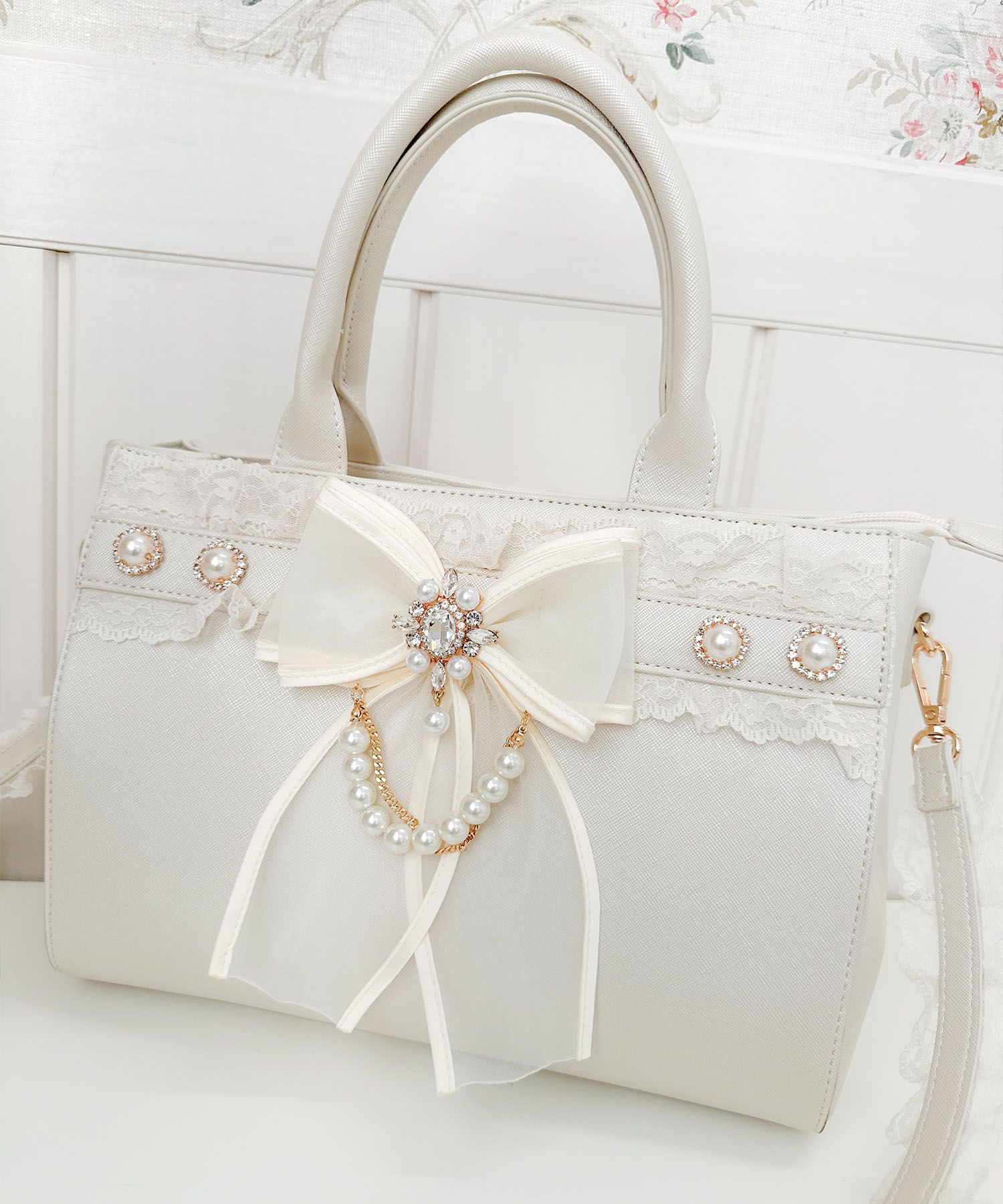 ロジータ ROJITA チュールリボン付き2wayバッグ