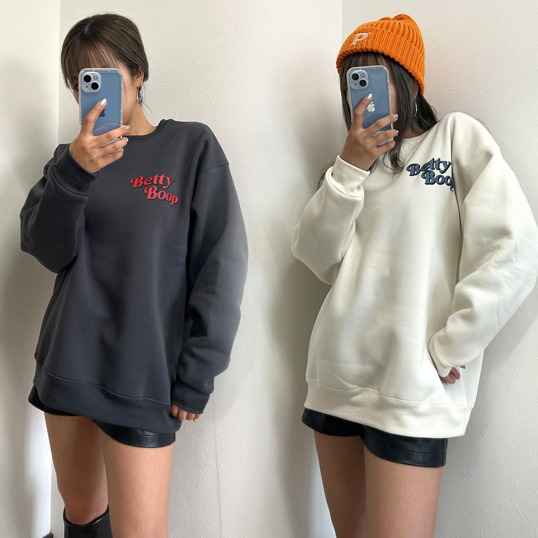 ノンヘッジ non-hedge BETTYプリント裏起毛プルオーバー