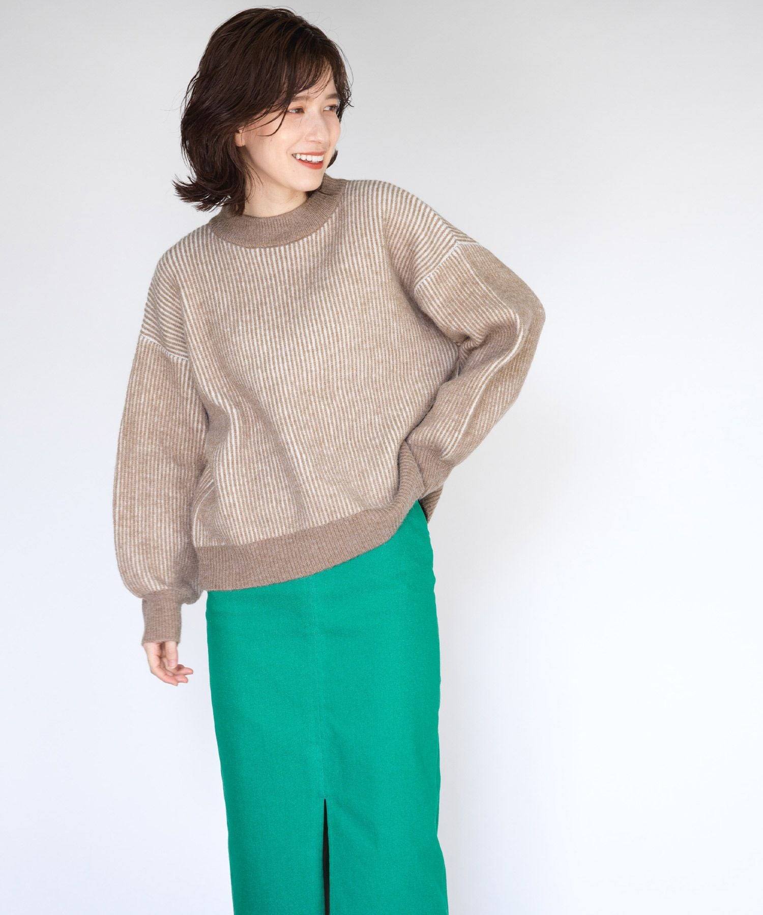 ラナン RANAN ストライプ配色ニット