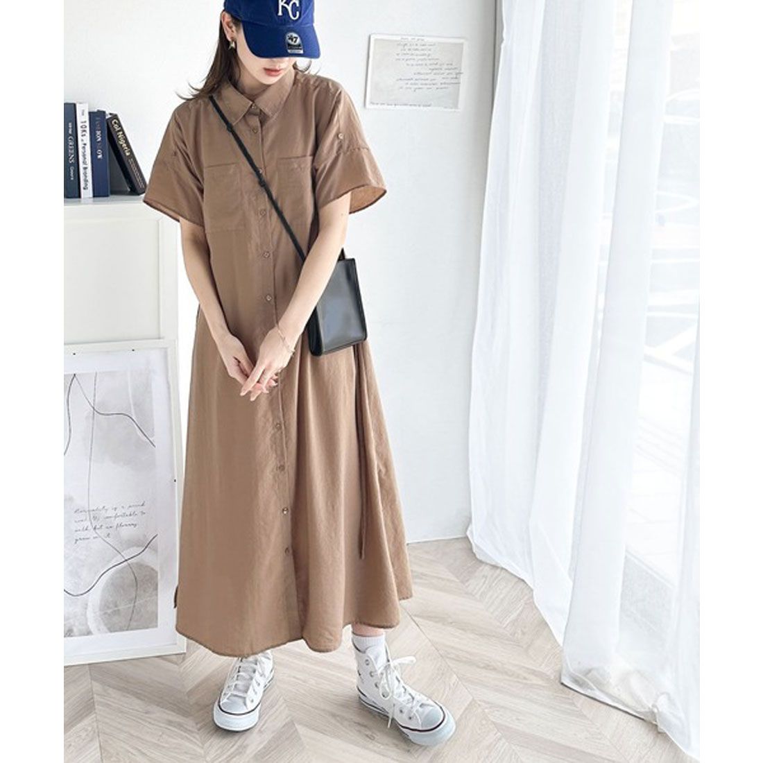 Classical Elf Functional × Casual Adult Style. Airy Touch Shirt Dress
