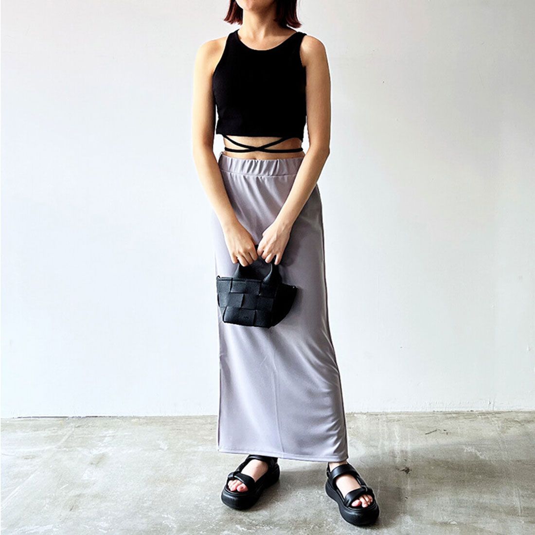 リアルスタイル REAL STYLE タンクトップ レディース カップ付き アメスリ ショート丈 トップス インナー ブラトップ リブ カットソー カジュアル ダンス 肩出し