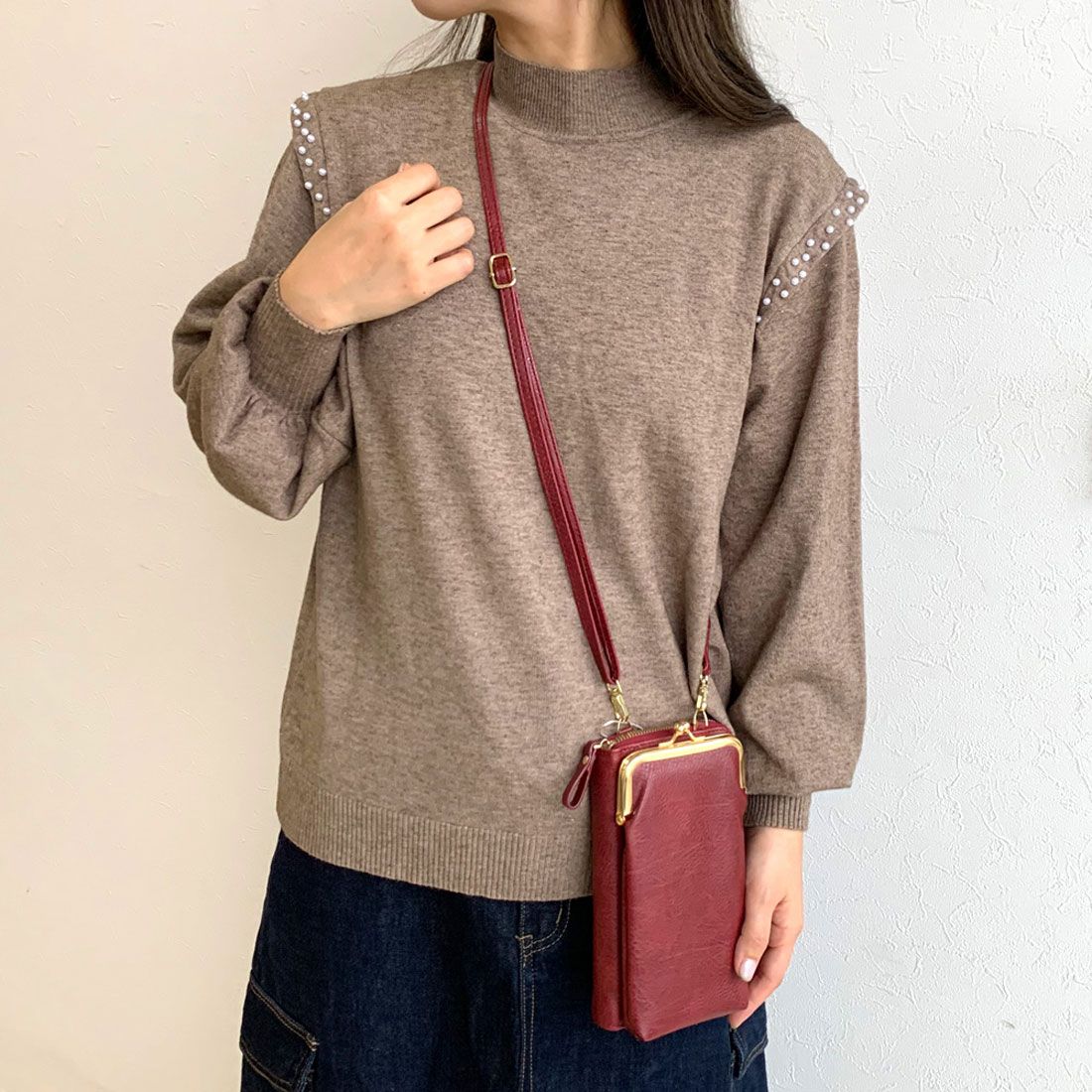 シーアールビー CRB がま口スマホショルダーバッグ