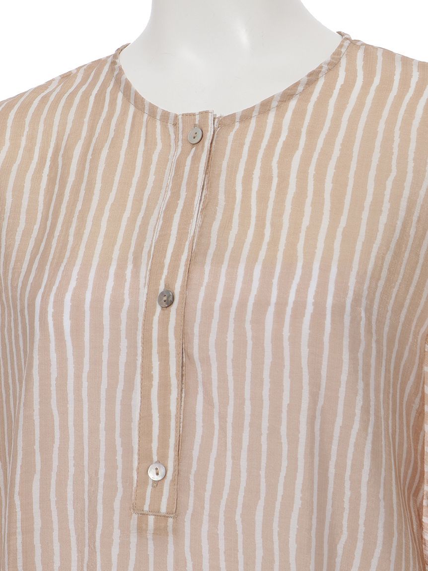 インタープラネット INTERPLANET 手書きストライプレイヤードワンピース