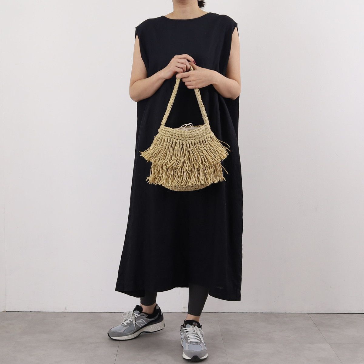 クーコ COOCO ペーパーフリンジワンショルダーバッグ