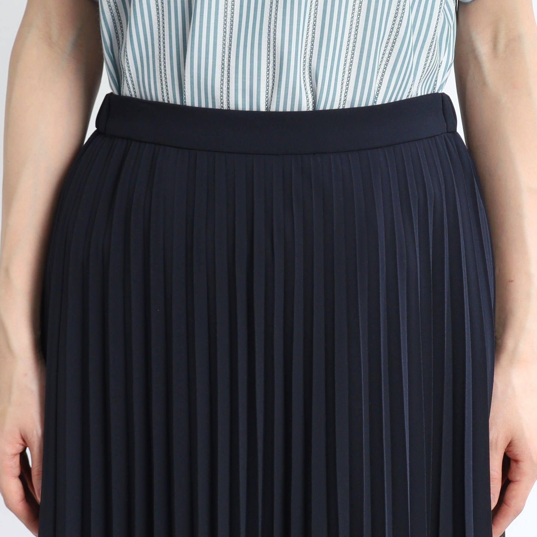リフレクト Reflect 【WEB限定カラーあり/手洗い可能】涼しげドライタッチプリーツスカート (ネイビー(094)) ネイビー(094)