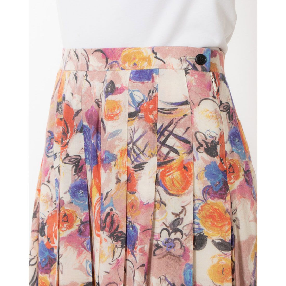 オールド イングランド OLD ENGLAND フラワープリントプリーツスカート