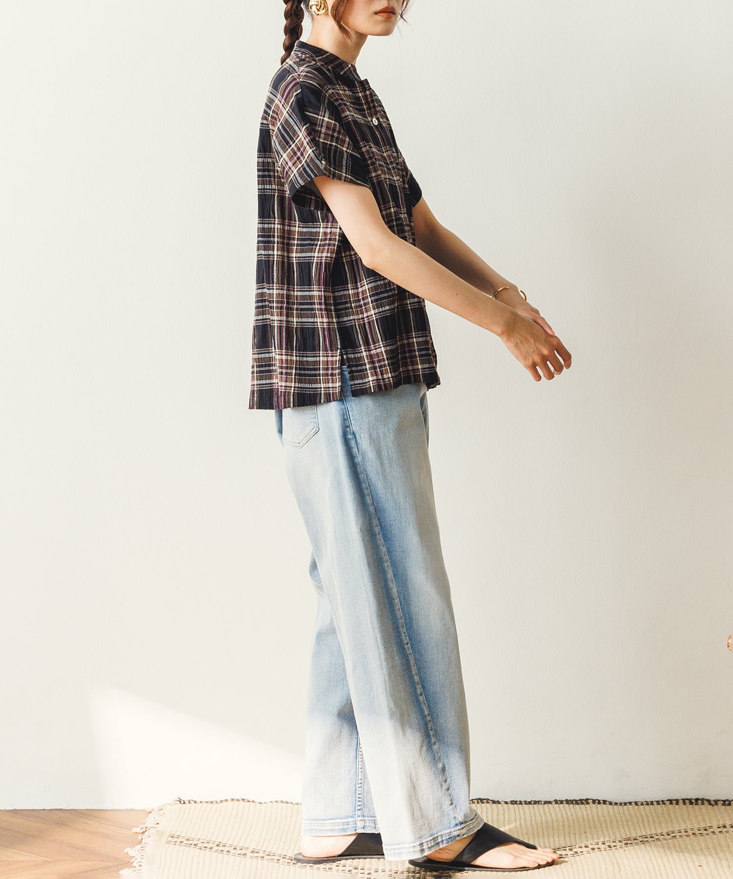 ノイア Noia チェックシャツ (ブラック) ブラック