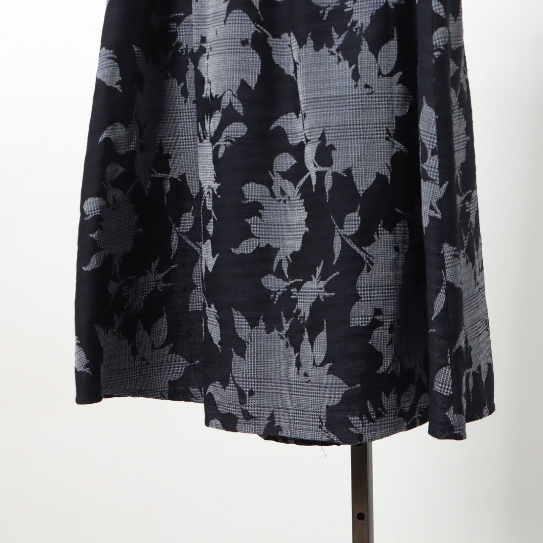 ラナン RANAN グレンチェック花柄ジャカードスカート