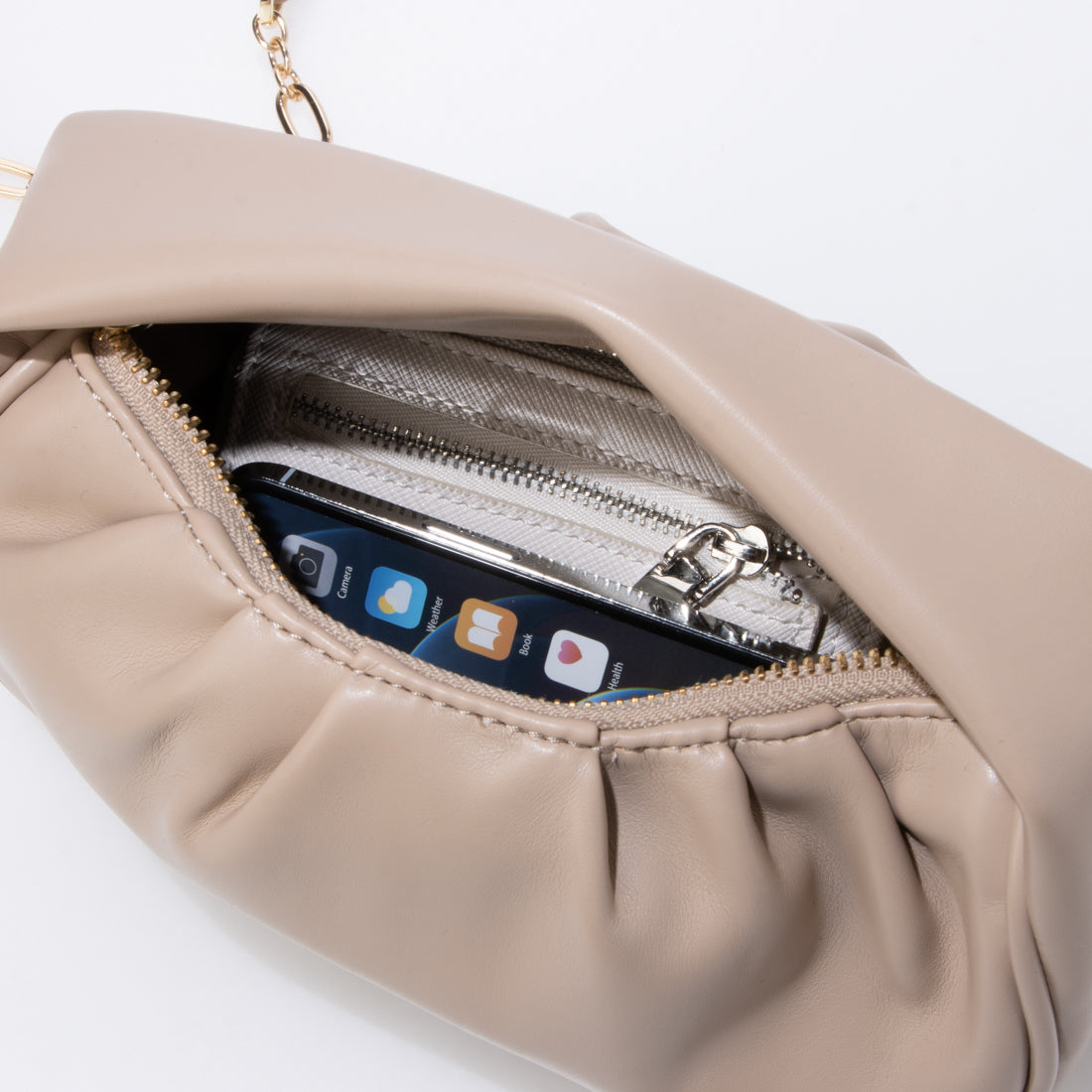 カシュカシュ cache cache ハーフムーンギャザー2wayミニショルダー (BE) BE