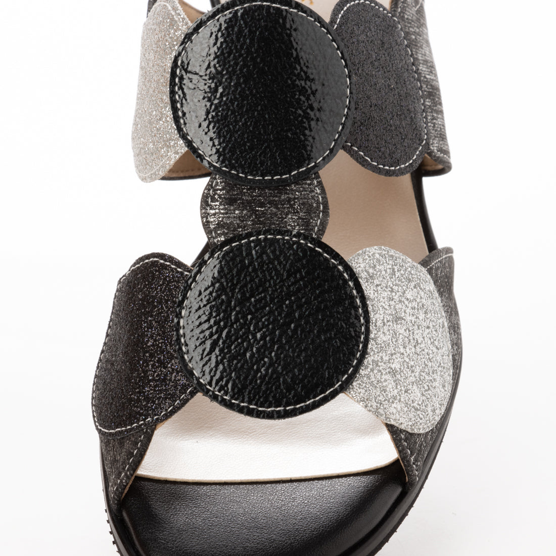 エスプレッソ Espresso 楽ちん 素材切替 デザイン コンフォートサンダル (ブラック) ブラック