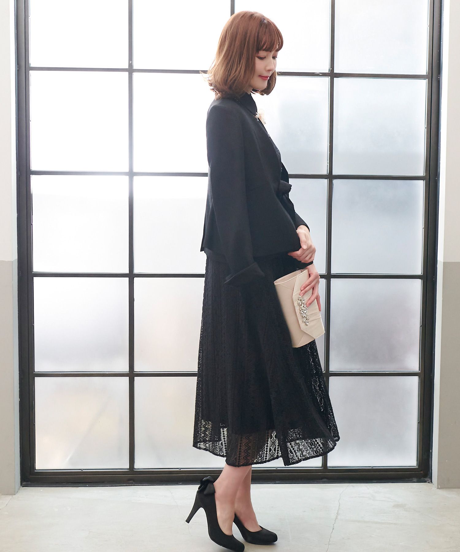 ルイルエブティック RUIRUE BOUTIQUE レースシャツワンピースセットアップスーツ