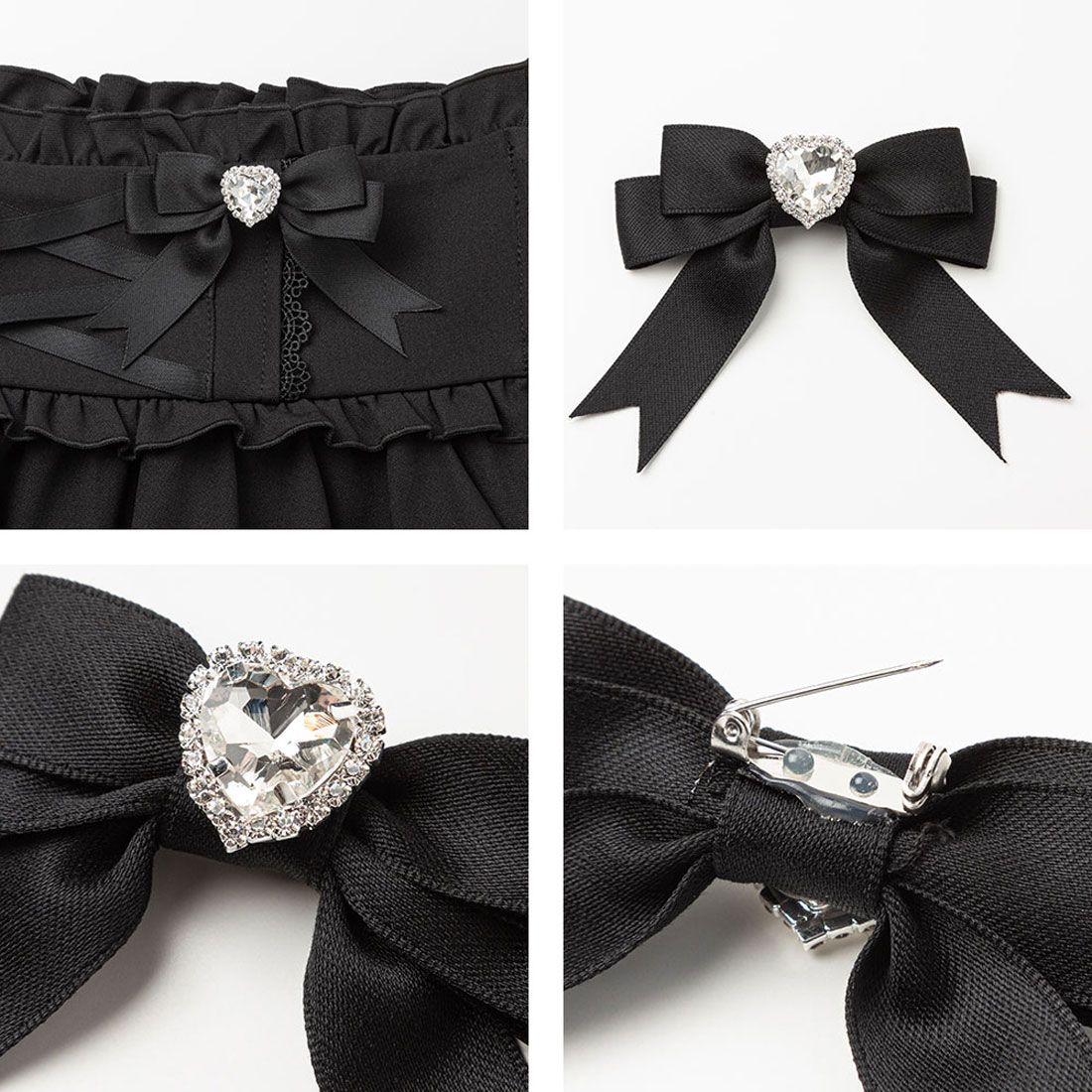 ユメテンボウ 夢展望 ハートビジューリボンフリルスカート