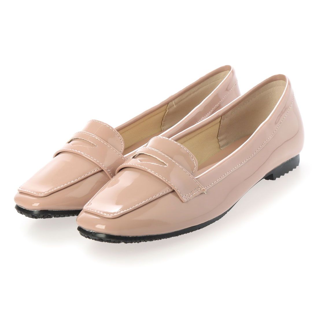 グランドフルール grandfleur 【晴雨兼用】スクエアトゥのローファーパンプス