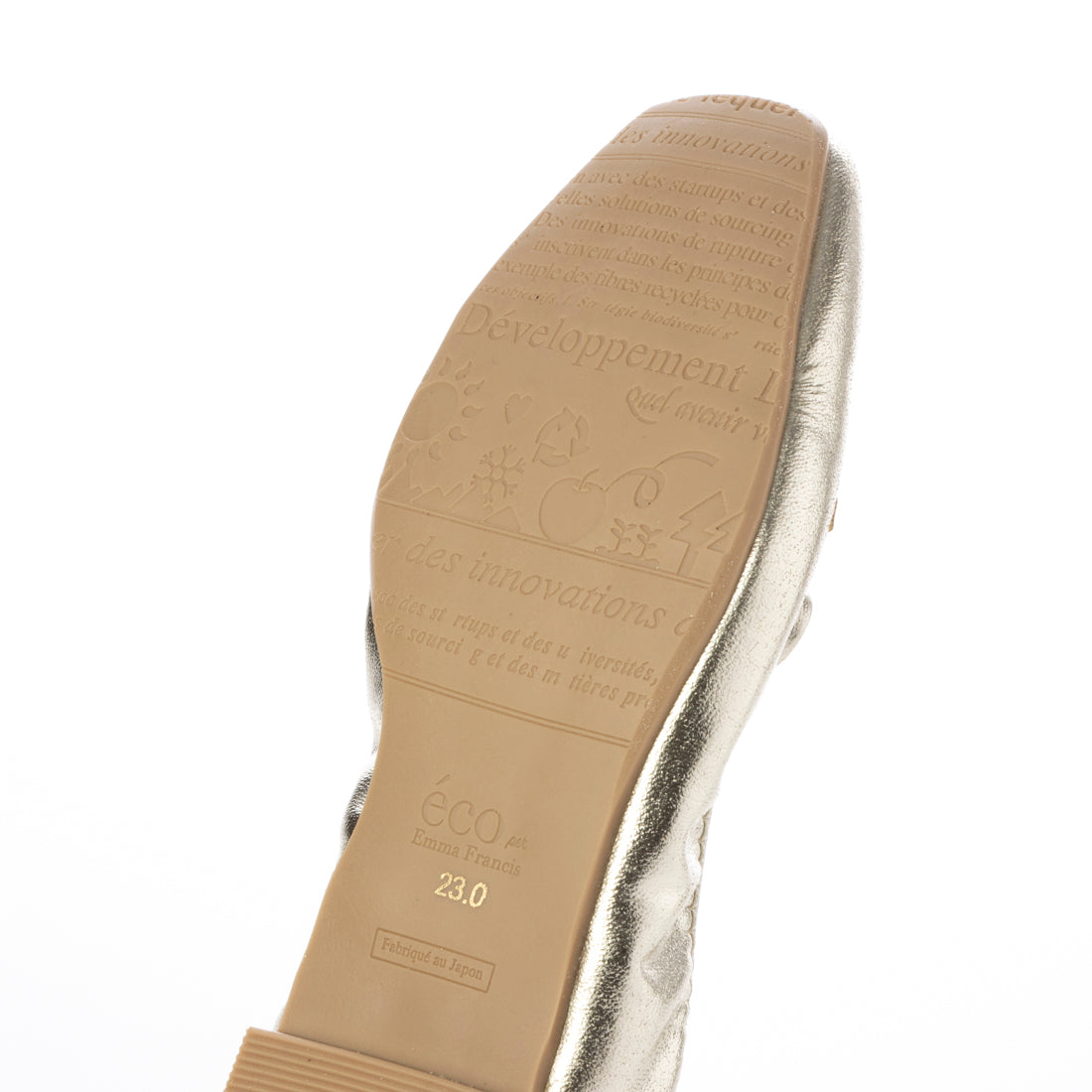 【24SS】エマ フランシス Emma Francis フラット バレエシューズ (ゴールド アップルレザー) ゴールド アップルレザー