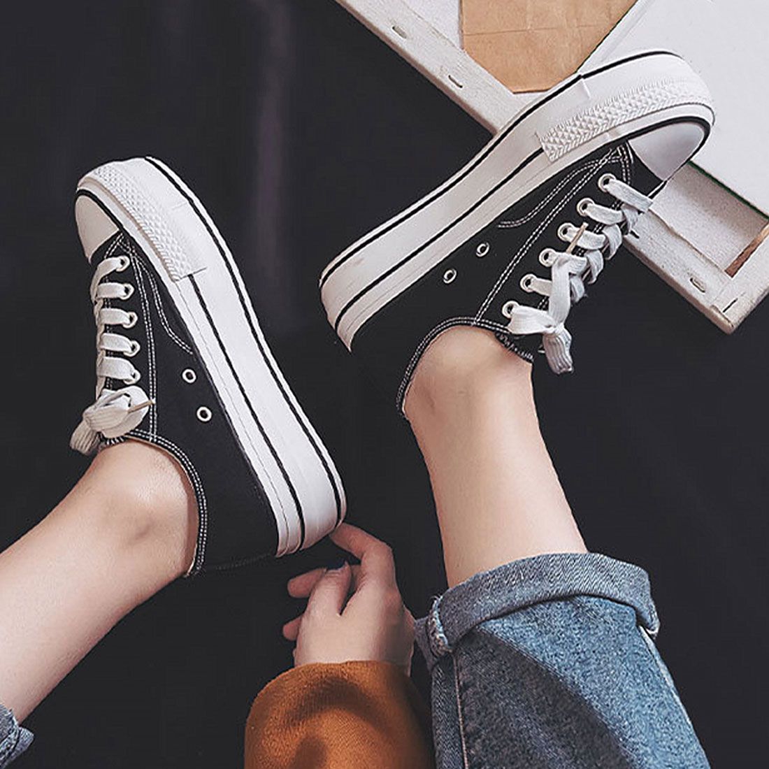 スニーカー レディース 厚底 韓国