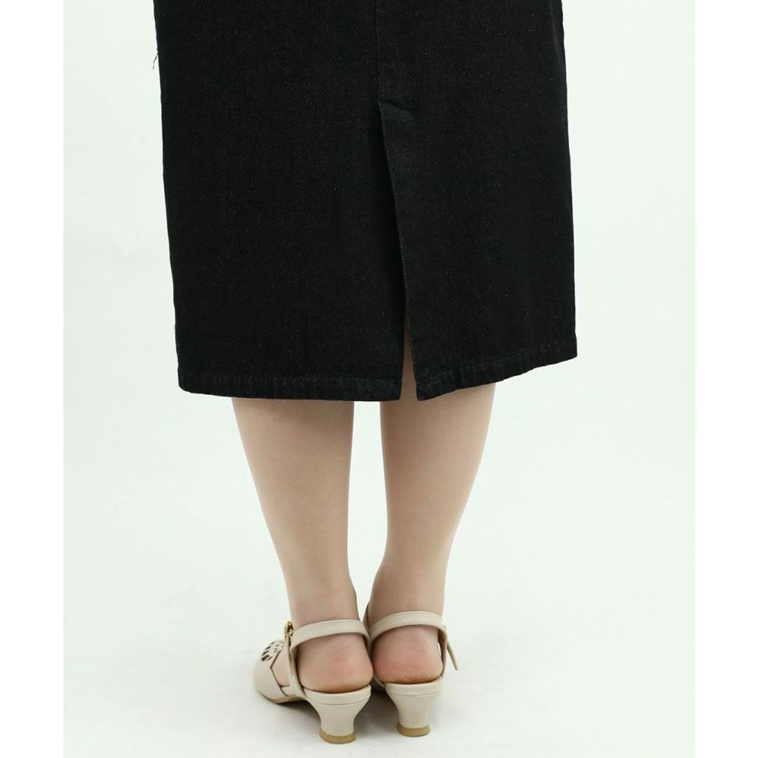 アンアナザーアンジェラス an another angelus フロント釦ハイウエストタイトスカート【洗える】