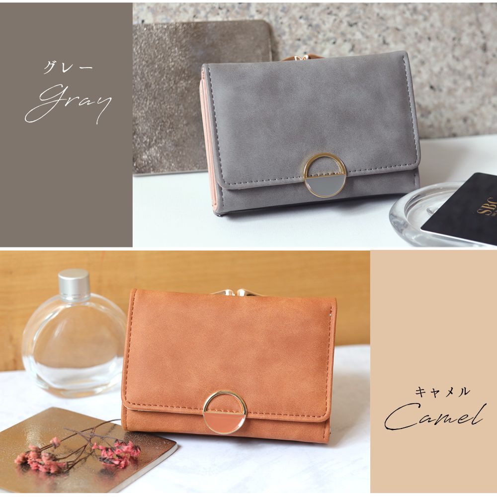 フロージュ florge 【大容量】ハーフラウンドモチーフのスクエアがま口財布