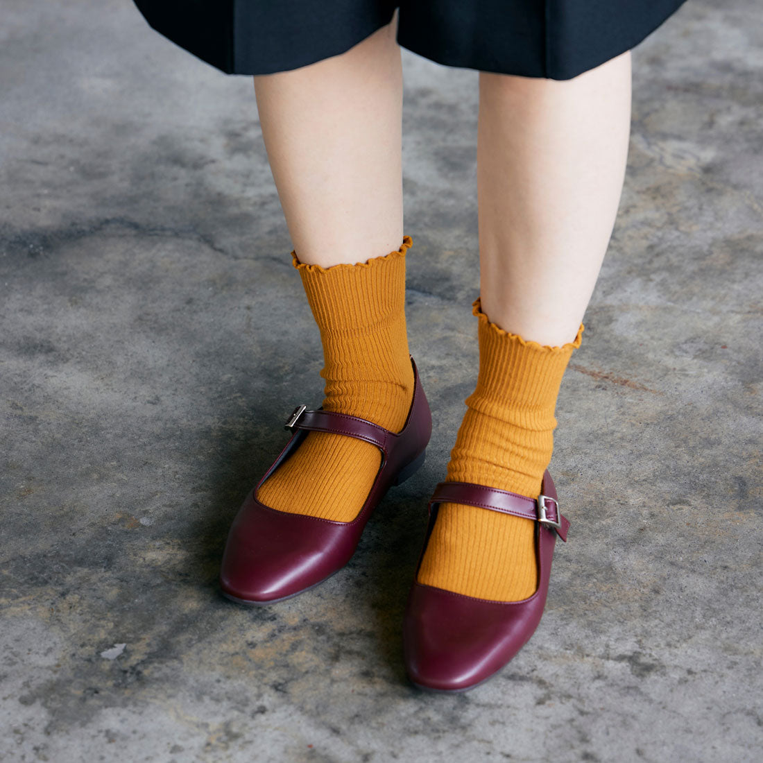 ノヤウ noyau ラウンドストラップメリージェーンシューズ (ワイン) ワイン