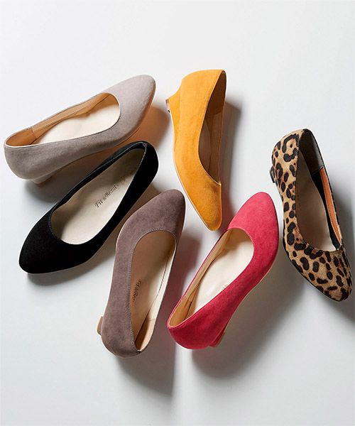 ラナン RANAN 幅広ゆったりアーモンドトゥウェッジパンプス