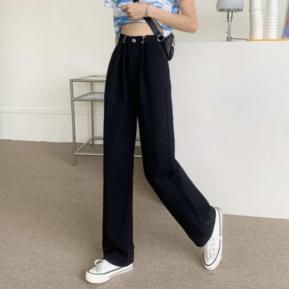 ベルシー Belle Cie ワイドパンツ レディース ウエストシェイプ ハイウエスト パンツ ゆったり ジーンズ ハイウェスト デニム ボトムス (ピンク) ピンク