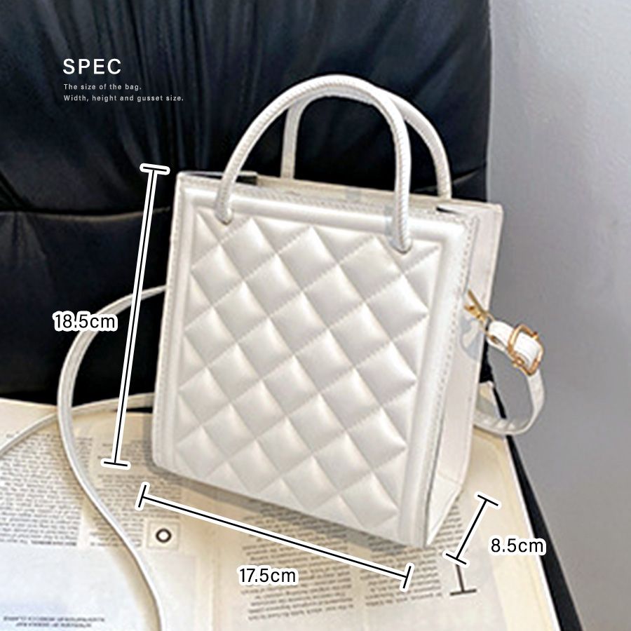 リフ Riff 洗練されたキルティングステッチ ミニ 2WAY ハンドバッグ 鞄 かばん PUレザー レザー風 レザー調 無地