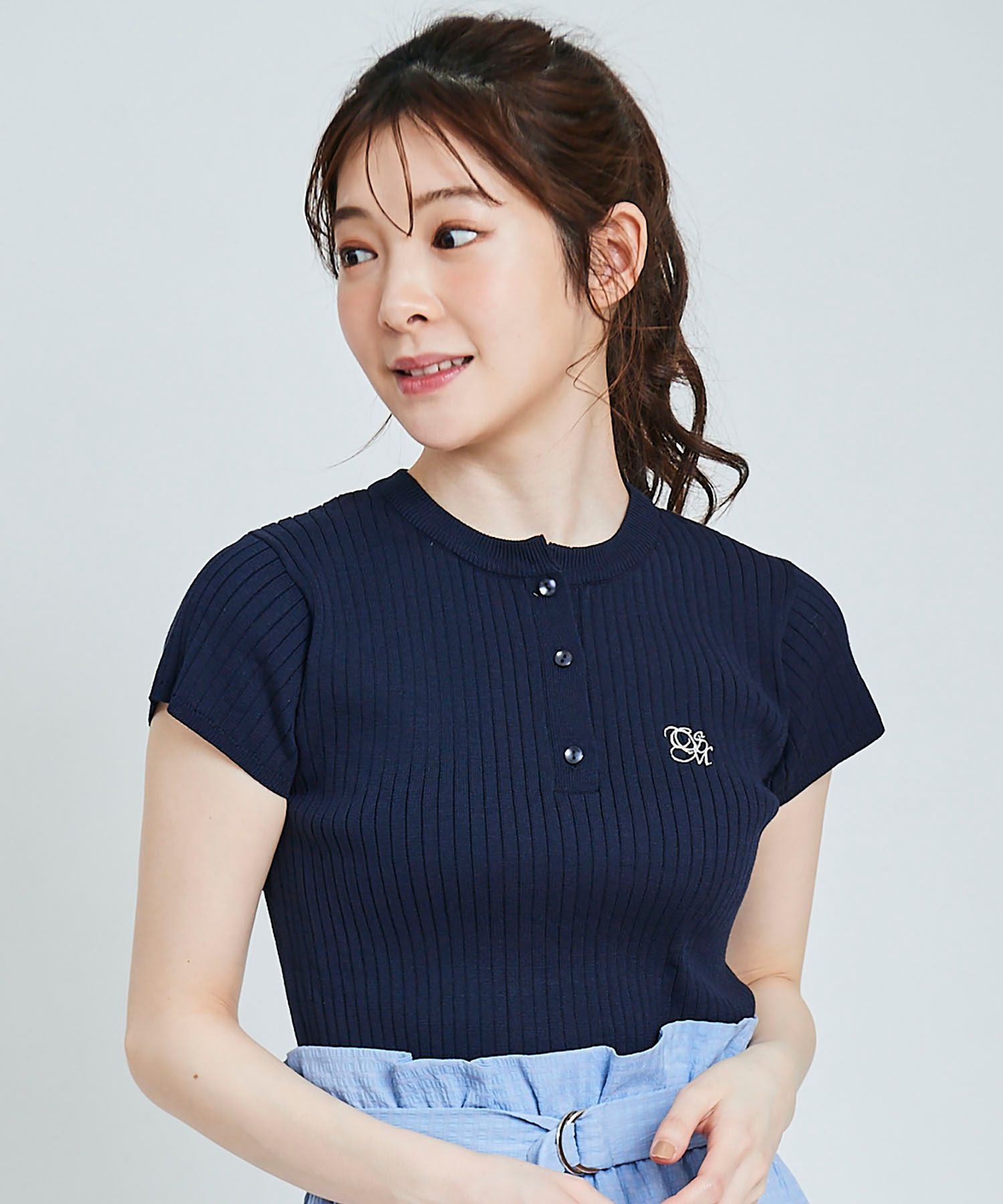 トランテアン ソン ドゥ モード 31 Sons de mode シャツ襟付き2WAYリブニット