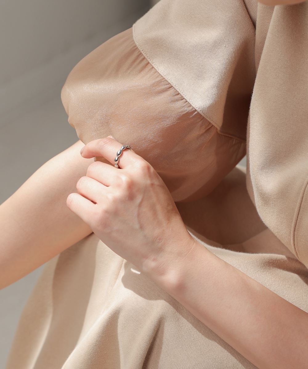 バブ Bab 前後2WAY袖オーガンジーフレアーワンピース