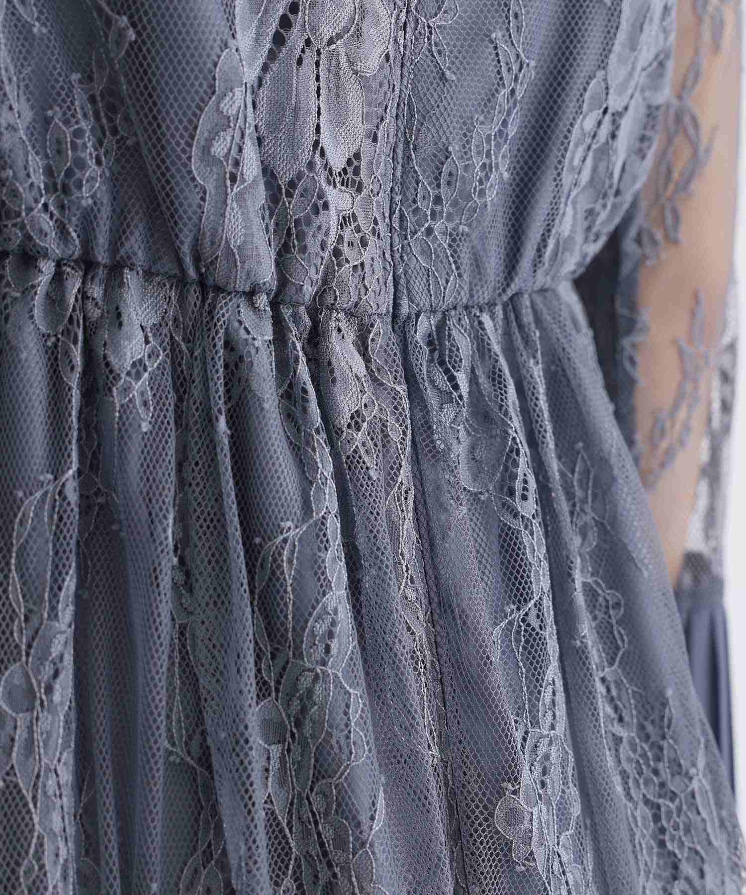 プールヴー PourVous 袖あり&ミモレ丈パーティードレスチャイナ風お呼ばれ結婚式フォーマル ワンピース 20代 30代 40代