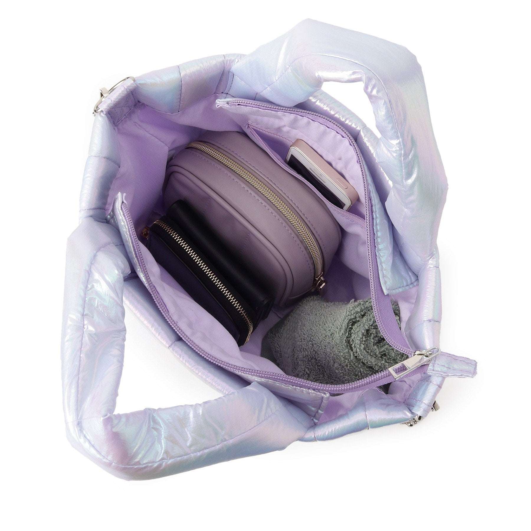 オーバータッシェ Ober Tashe メタリックショルダーバッグ2WAYトート (パープル(083)) パープル(083)