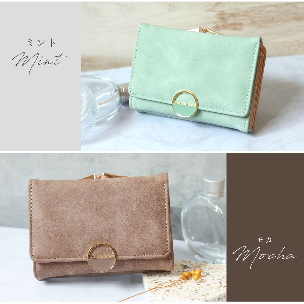 フロージュ florge 【大容量】ハーフラウンドモチーフのスクエアがま口財布