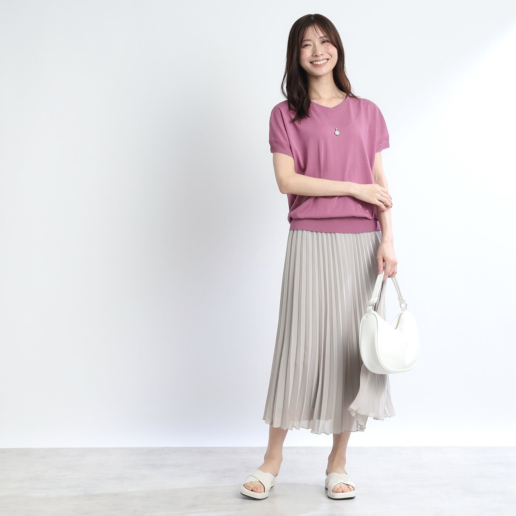 リフレクト Reflect 【WEB限定カラーあり/手洗い可能】涼しげドライタッチプリーツスカート (ネイビー(094)) ネイビー(094)