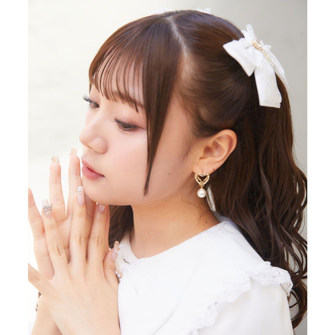 ロジータ ROJITA パール付きミニハートピアス