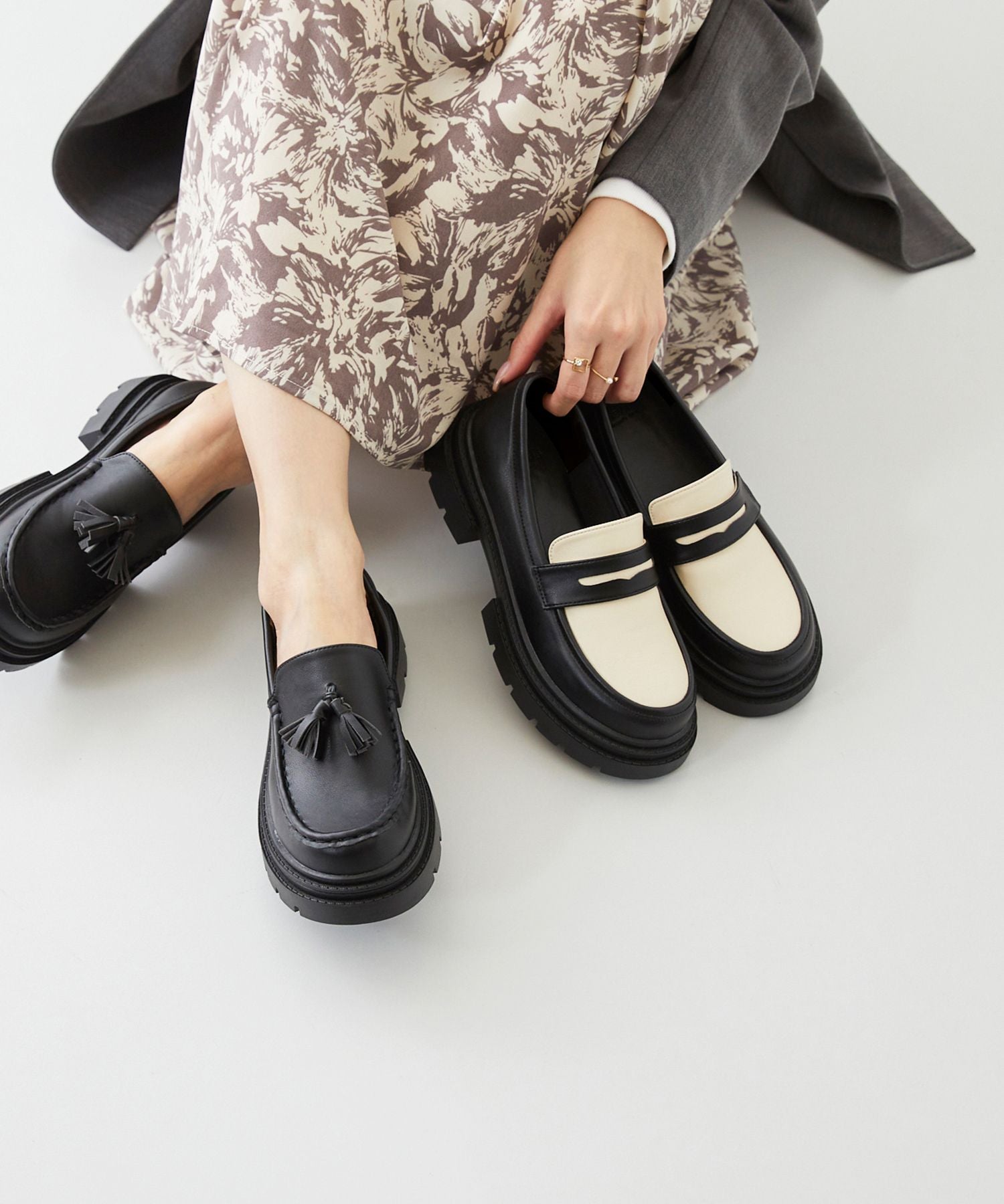 メヌエ Menue 厚底 トラックソール ローファー