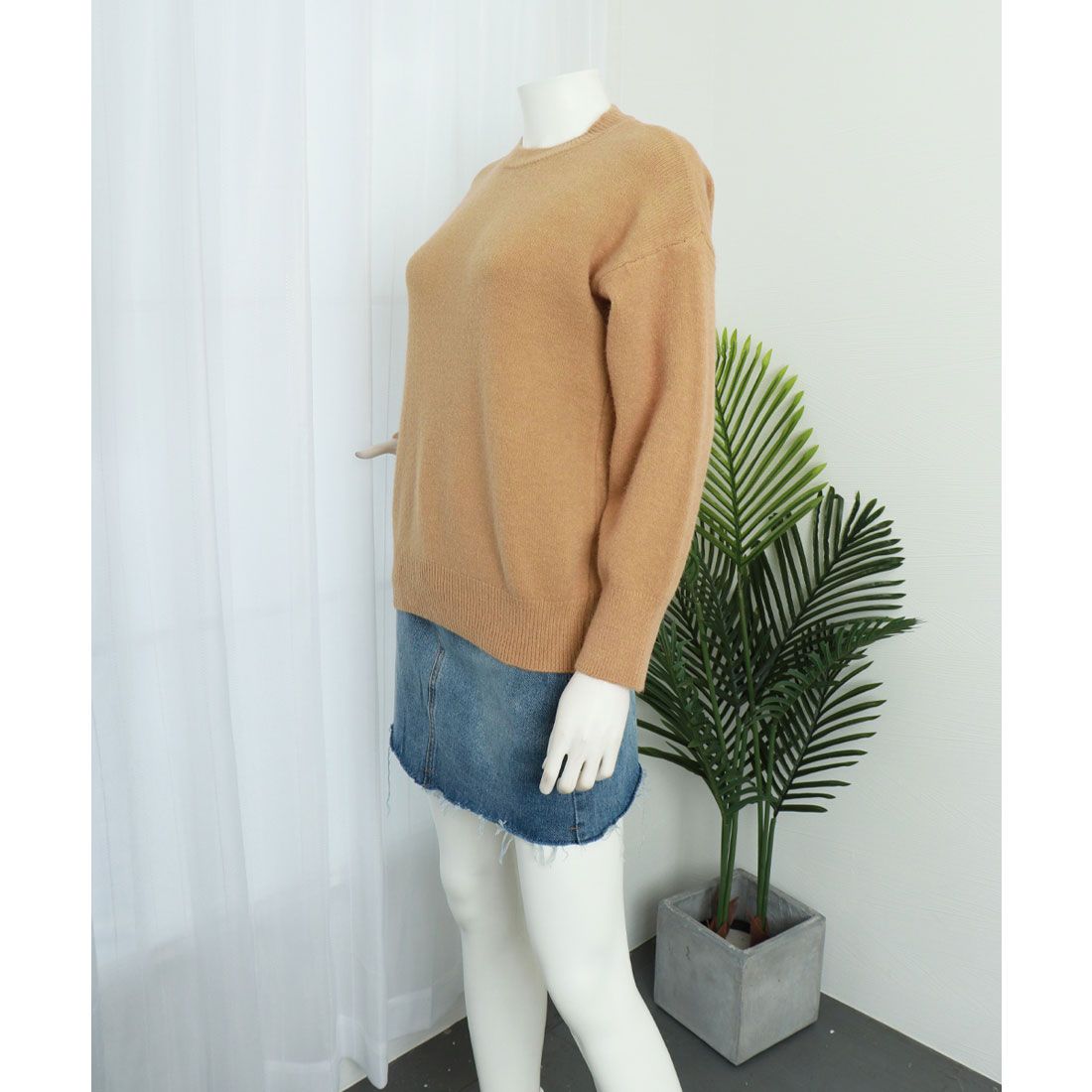 ニットセーター カラーニット 長袖 秋冬