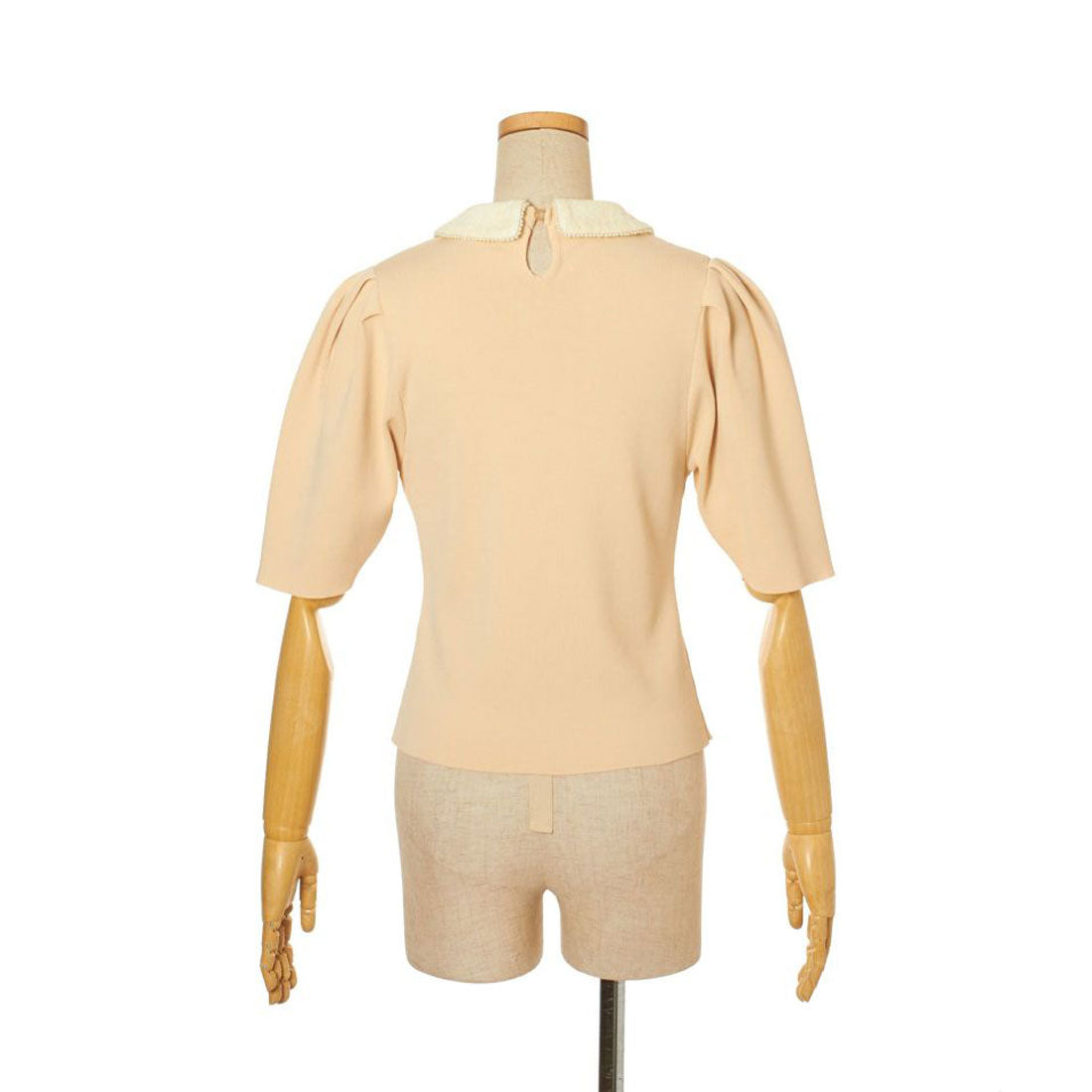 フィント F i.n.t 【an another angelus】パール使いレース衿ニットプルオーバー【洗える】 (IVORY) IVORY