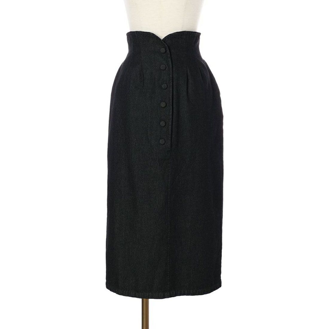 アンアナザーアンジェラス an another angelus フロント釦ハイウエストタイトスカート【洗える】