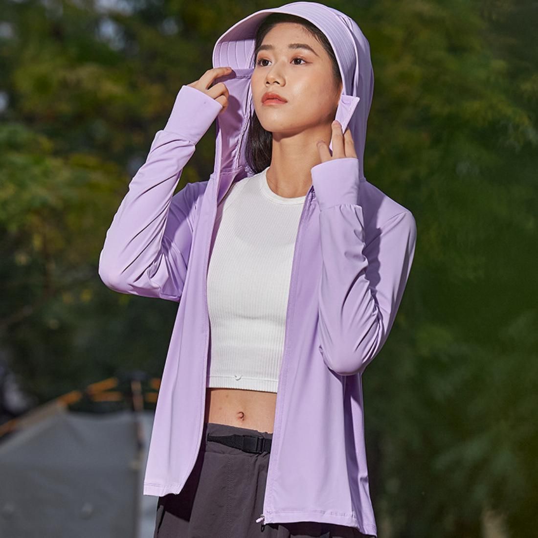 メゾンドラティール maison de LATIR 手から首元までしっかりまもってくれる指穴つきUVカットパーカー