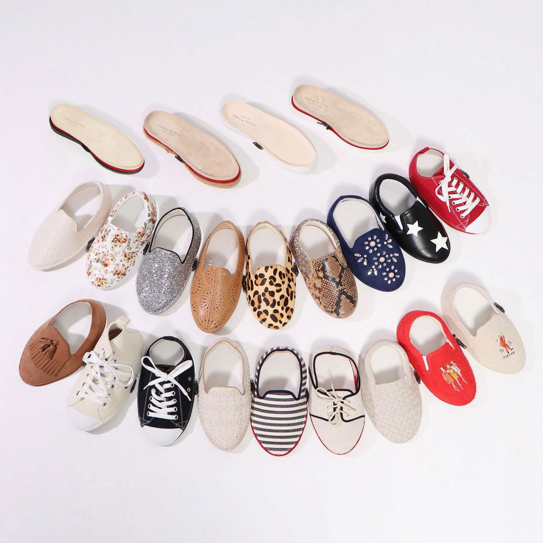 ジョニーアンドジェシー Johnny & Jessy フラワー柄ゴムスリッポン