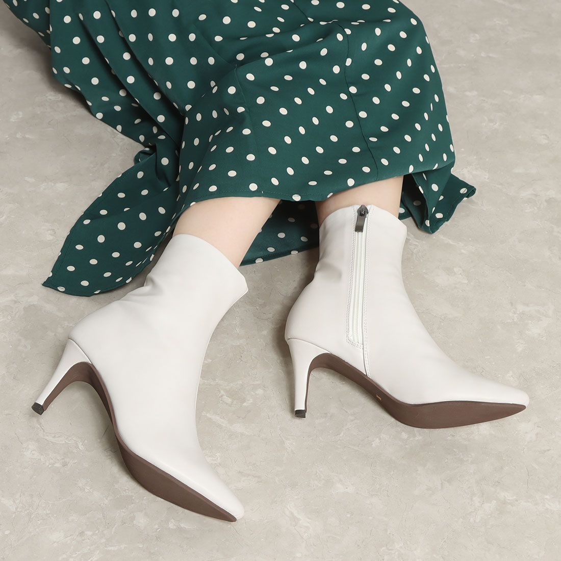 メタルルージュ Metal Rouge ポインテッドトォ ストレッチショートブーツ