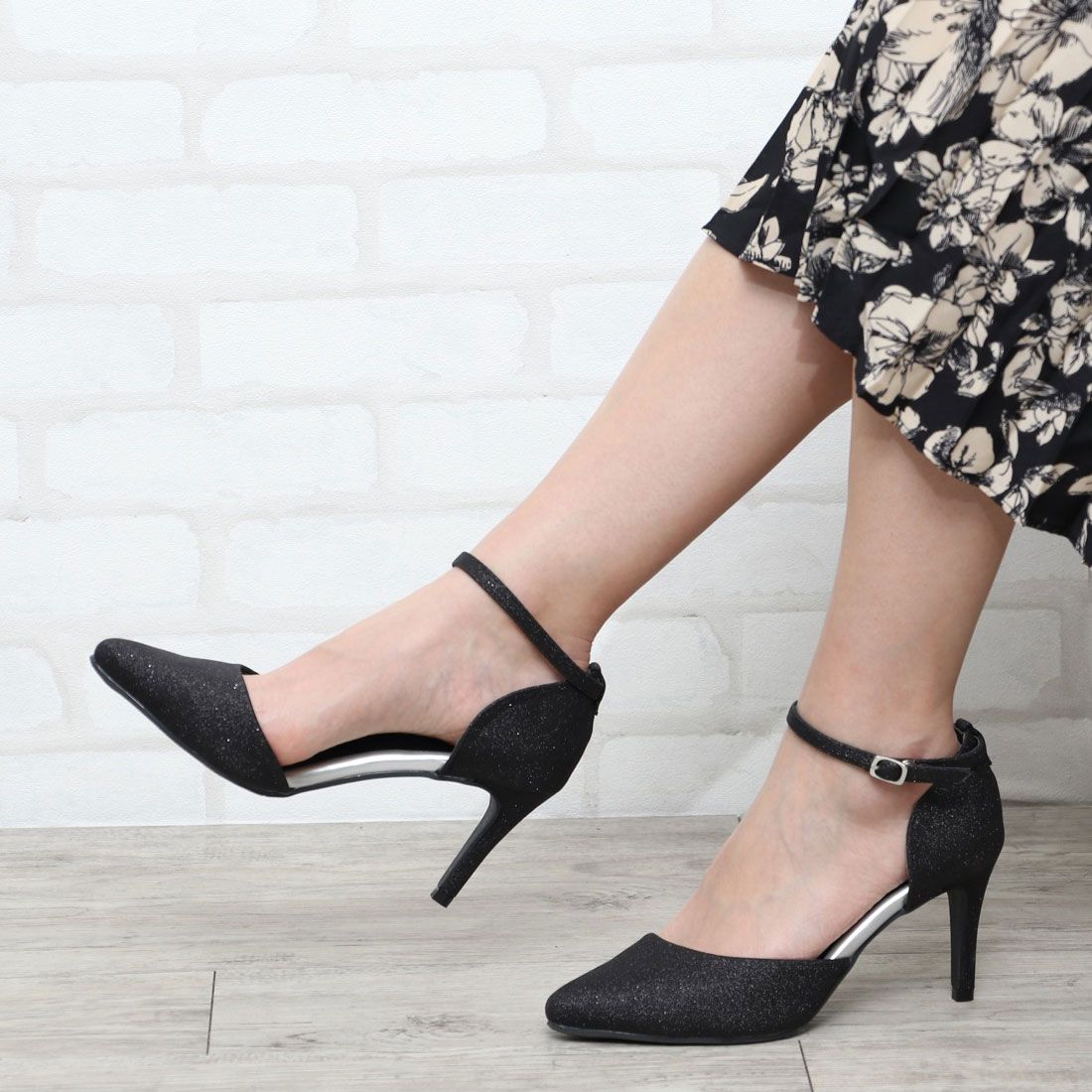 アタガール attagirl 8cm ハイヒール ポインテッドトゥ ストラップ セパレート パンプス