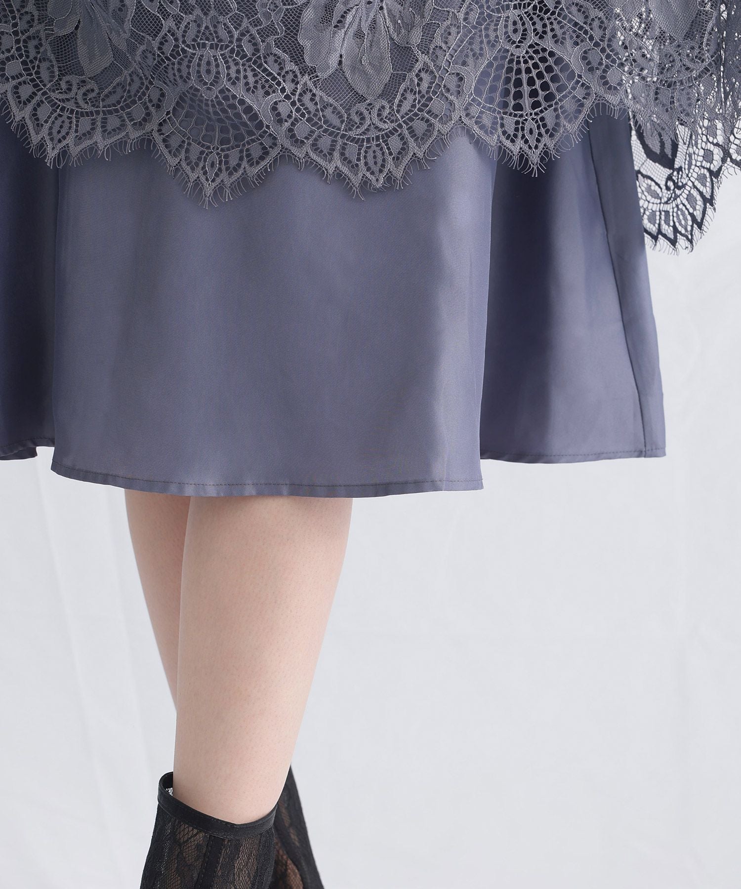 プールヴー PourVous 袖あり&ミモレ丈パーティードレスチャイナ風お呼ばれ結婚式フォーマル ワンピース 20代 30代 40代