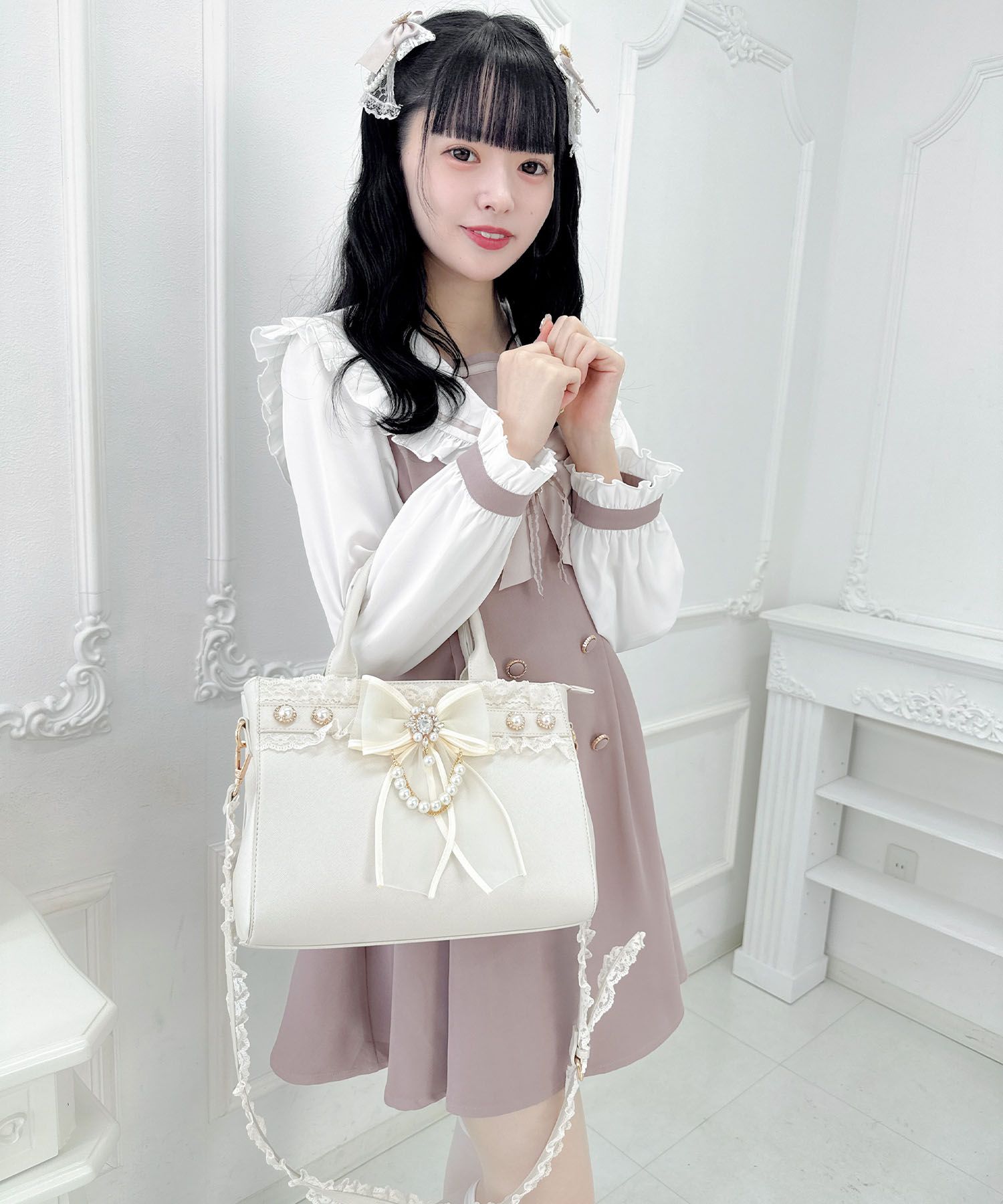 ロジータ ROJITA チュールリボン付き2wayバッグ