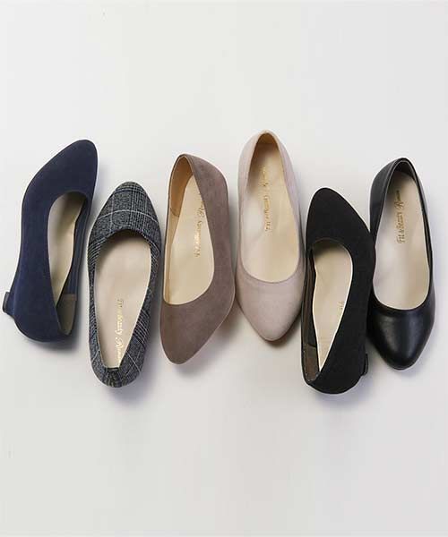 ラナン RANAN 幅広ゆったりアーモンドトゥウェッジパンプス