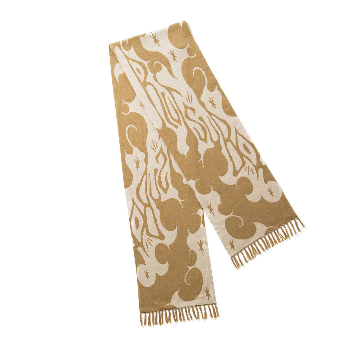 ルツボ 坩堝(RUTSUBO) 遊雲 ジャカードスカーフ（Yu-Un JACQUARD SCARF (RUTSUBO× LOW MOROMI)） （SAND/BEIGE） SAND/BEIGE
